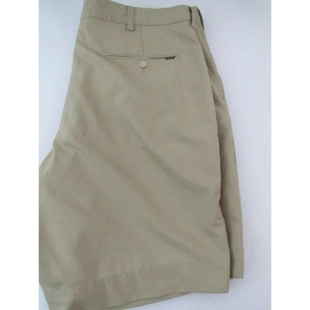 Polo‎ Ralph Lauren 100% Polyester Khaki Rear Logo Shorts Size 36